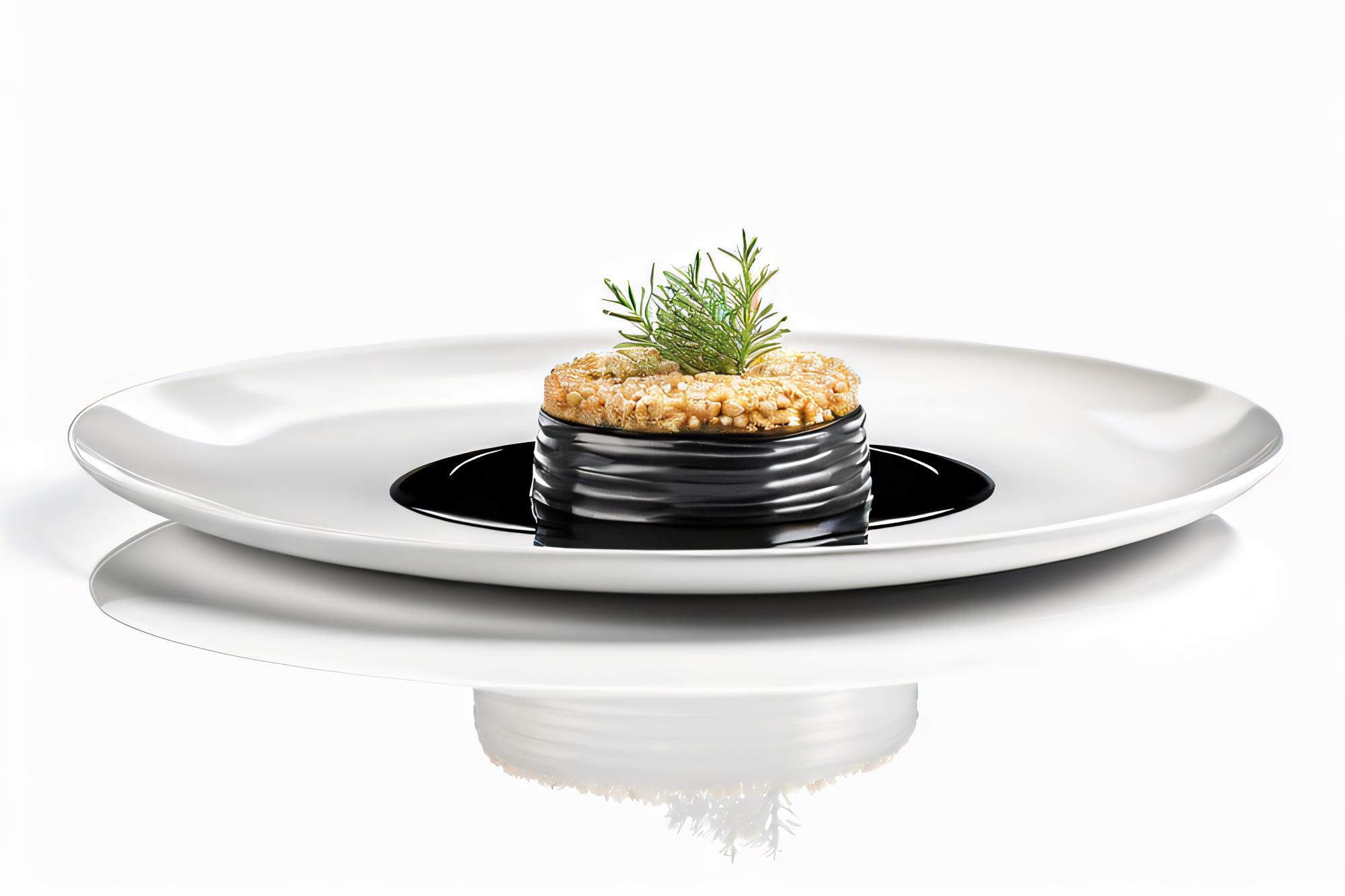 Grande piatto gourmet in primo piano
